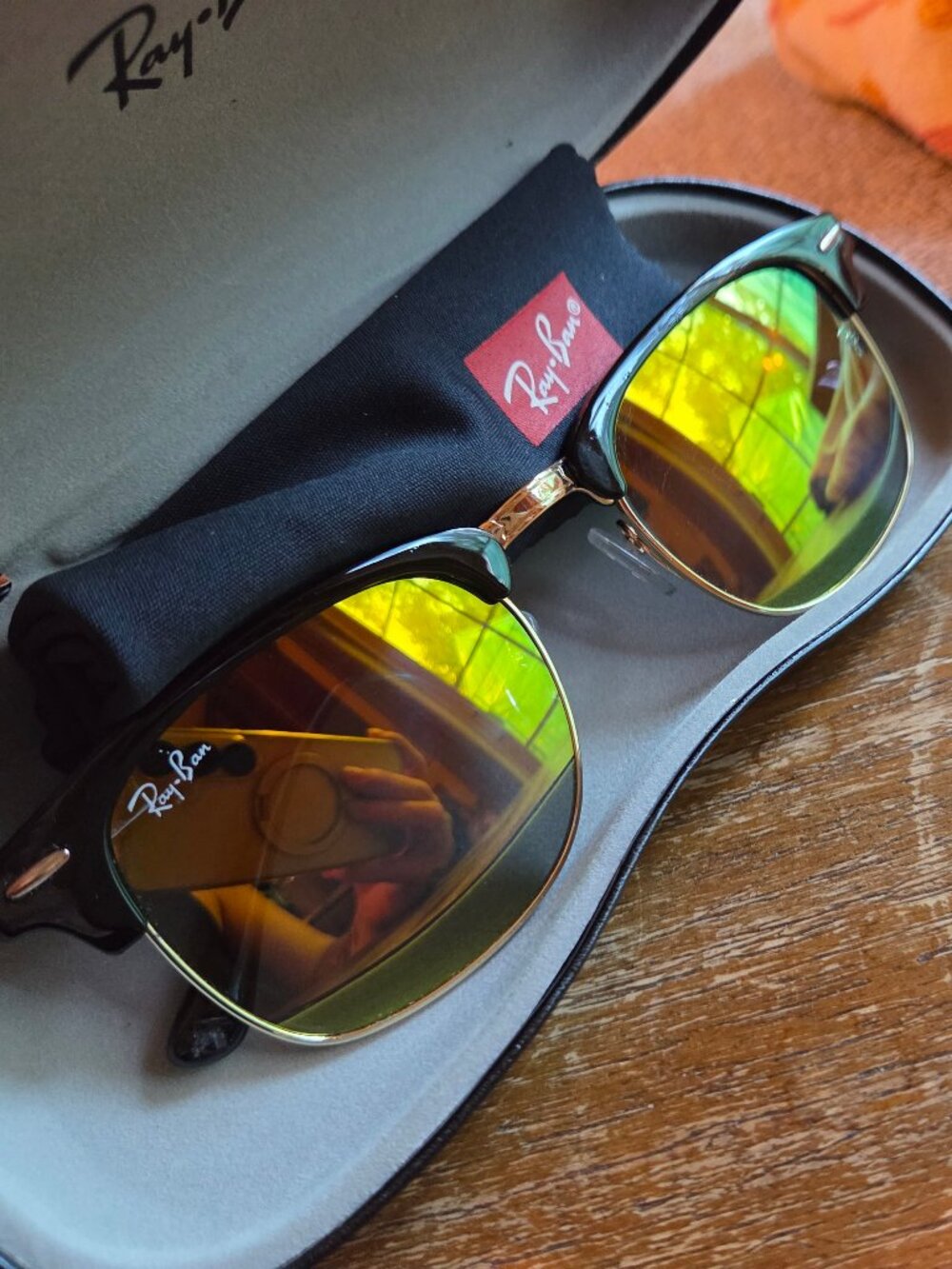 RAY BAN Clubmaster Sunglasses Green MIRRORED FLASH RB3016 1145/19 51-21 145 3N